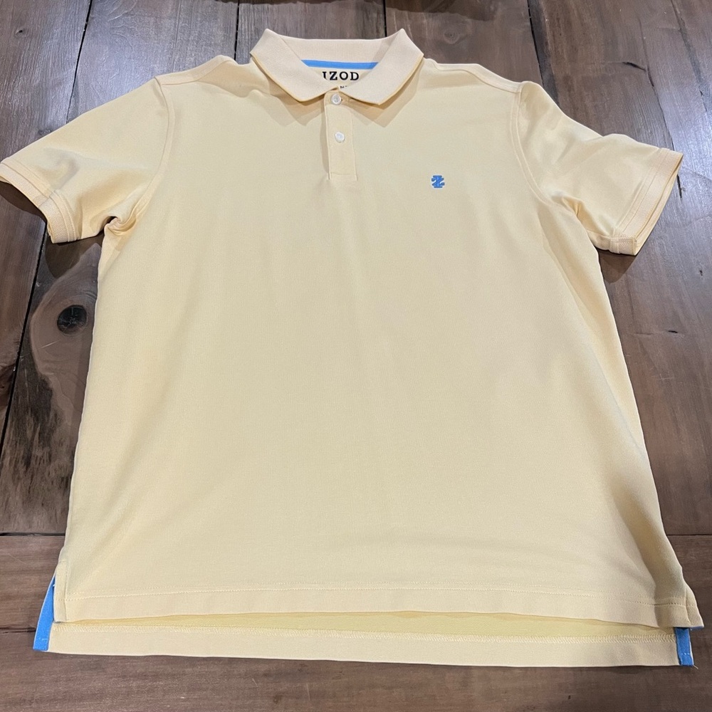 Izod Advantage Performance Men’s Short Sleeve Polo Shirt, Size Medium, Yellow